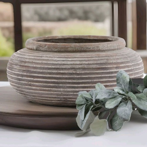 Large brown stone look - brown, vase