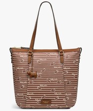 Radley Responsible Stripe Medium Zip Top Tote/Shoulder Bag In Caramel BNWT