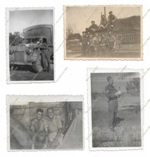 4x WW2 photos military vehicles incl DUKW, markings formation signs British Army