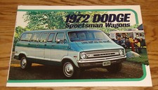 Original 1972 Dodge Sportsman Wagon Sales Brochure 72 B100 B200 B300