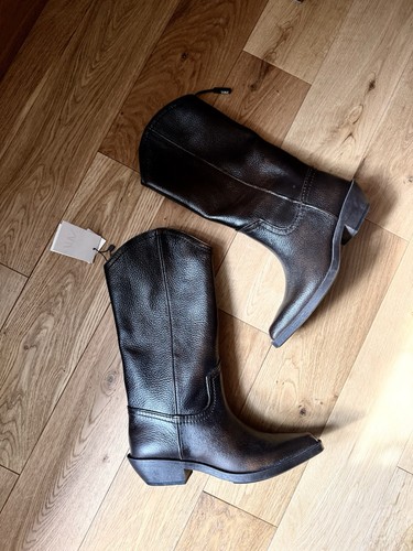 Zara brown distressed leather - brown,