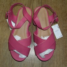 Next New Girls Pink Wedge Sandals Shoes UK 11 Eur 29