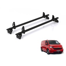 VW Transporter Roof Rack for 2022+ 2x Roof Bars Rhino Kammbar Black