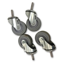 Colson Hi-Tech Performa 3-1/2 x 1-1/4 Swivel Casters Threaded Stem, 4 Pcs