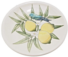 Sally Tuffin Moorcroft Pottery . Lemons & Finches Charger 26 cm vgc