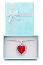 Red gem heart - red,