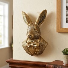 Gold Rabbit Bust Wall Decor
