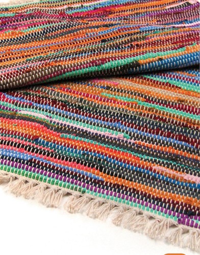 Handmade chindi rag rug - chindi,