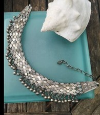 Vintage Tribal Bedouin Yemeni Weading Head Dress Necklace Alloy silver