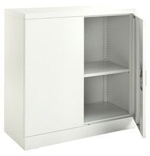 Steel Storage Cabinet 2-Door Lockable Bookcase Filing Cabinet Office Home - Grey