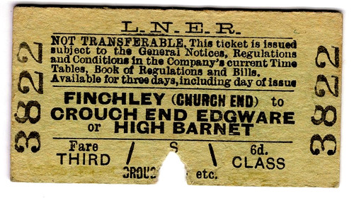 Railway ticket e r - ticket:, l.n.e.r
