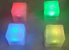 4 Novelty Flashing Light Ice Cubes - New