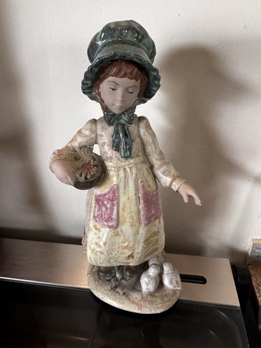 Vintage lady with chicks - vintage,