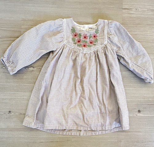 Girls beige check - m&s,