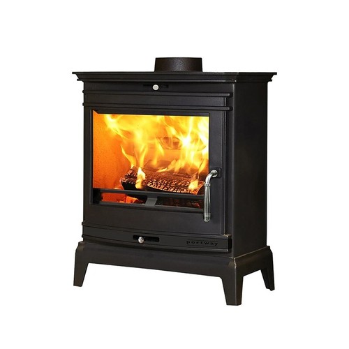 Wood burning log burner - burning,