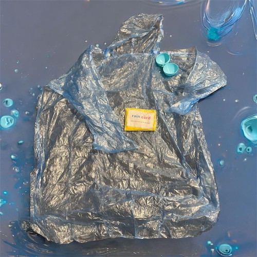 New unisex blue rain poncho - new,