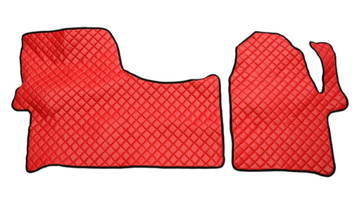 Red quilted eco leather - red, floor