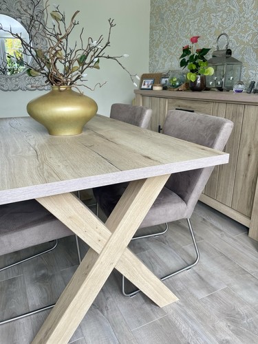 Dining table with four - table,