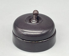 Vintage Britmac Vitreous 1 Way Bakelite & Ceramic Dolly Light Switch