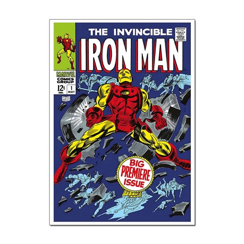 Retro iron man comic book - man,