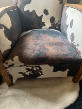 antique furniture restoration . Antique 1920s/1930s Brown Cowhide Material Chair