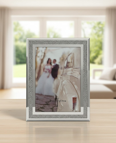 Photo frame silver mirrored - frame,