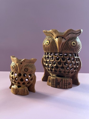 Hand carved wooden owl - carved,