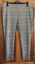 George Black & White Dogtooth Check Leggings - Size 22