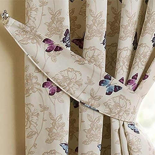 Luxury mauve cream curtain - mauve,