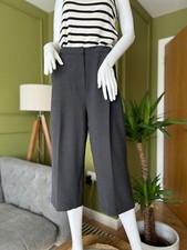 KIN by John Lewis trousers Culottes Size UK 8 Charcoal Wide Leg Cropped 