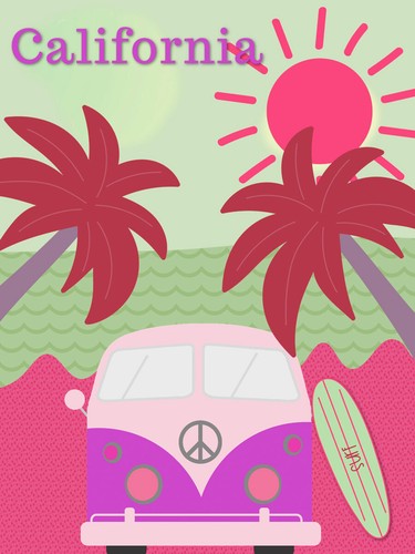 California camper van poster - van,