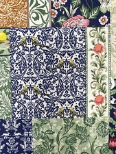 Art Nouveau fabric patchwork style morris floral bird squirrel strawberry thief