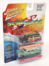 Johnny Lightning 1/64 Mercury Woody Wagon 1950 + Cadillac Ambulance 1959 Set 1