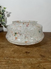 Art Deco 1930's Marbled Fleck White Glass Ceiling Flycatcher Light Shade