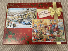 Falcon Delux 2 x 1000 Pieces Jigsaw Puzzle Home for Christmas by Trevor Mitchell