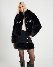 River Island Womens Black Faux