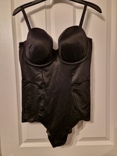 M&S Body Define Firm Control Body Suit Size 38 D Black