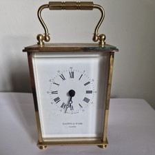 Mappin & Webb Used  Vintage Solid Brass Quartz Battery clock 