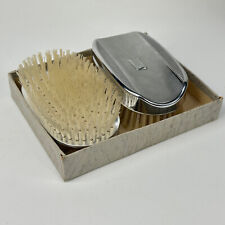 Vintage 1950s Matching Pair Of Linek Metal Clothes Brushes in Their Original Box
