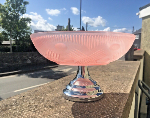 French art deco pink glass - art,