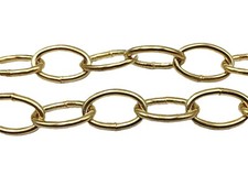 Brass plated oval Chandelier Chain one metre lengths 50kg max. weight loading