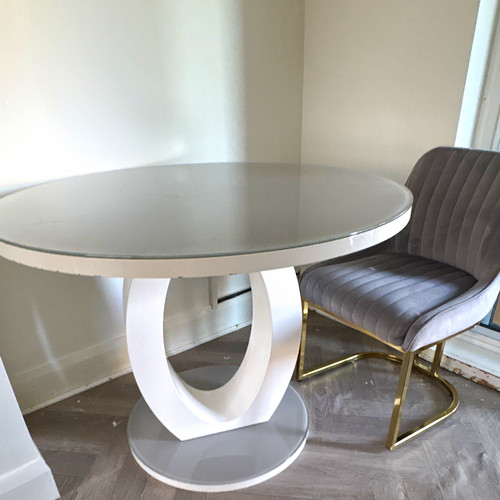 Round pedestal dining table - round,