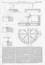 MICHELE'S Portland Cement Making Plant Antique Engineering Print 1879