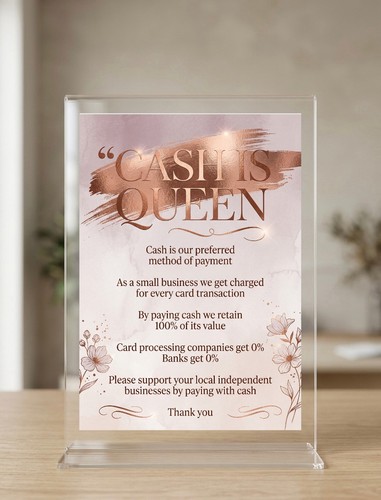 Salon cash only sign beauty - salon,