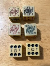 Vintage Antique Bakelite Poker Dice Set Of 6