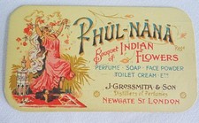 Vintage Grossmith Perfume Trade Card 1920s Art Deco Scent Phul Nana 20s
