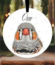 Zebra Finch Christmas Bauble