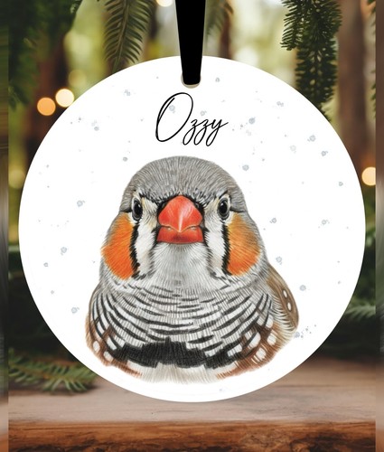 Zebra finch christmas bauble - finch,