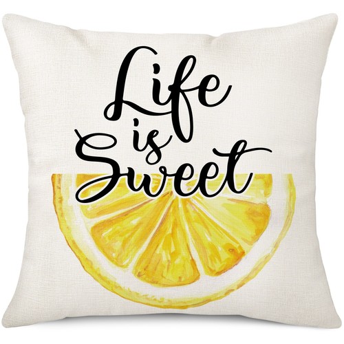 Summer lemon throw pillow - lemon,