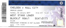 CHELSEA v HULL CITY  22nd JANUARY 2017. (CHELSEA CHAMPIONS 2016-17).